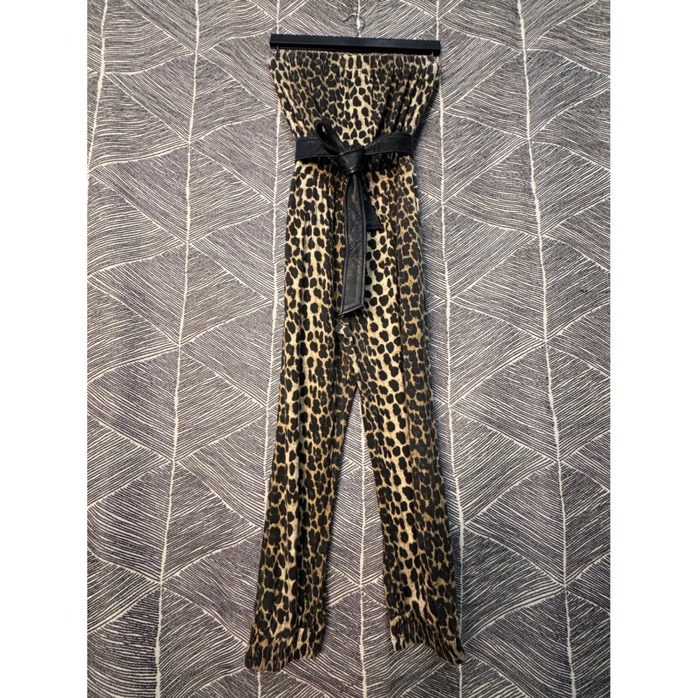 Leopard‎ Print Strapless Jumpsuit Sz M/L